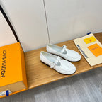 LV Soho Flat Mary Jane White Calfskin