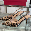 VT 25 High Heels Slingbacks Leopard Pattern Cowhide 292348