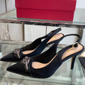 VT 25 High Heels Slingbacks Black Cowhide 292352