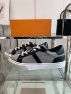 HM Day Sneaker Black Mix Gray Canvas Calfskin 291812