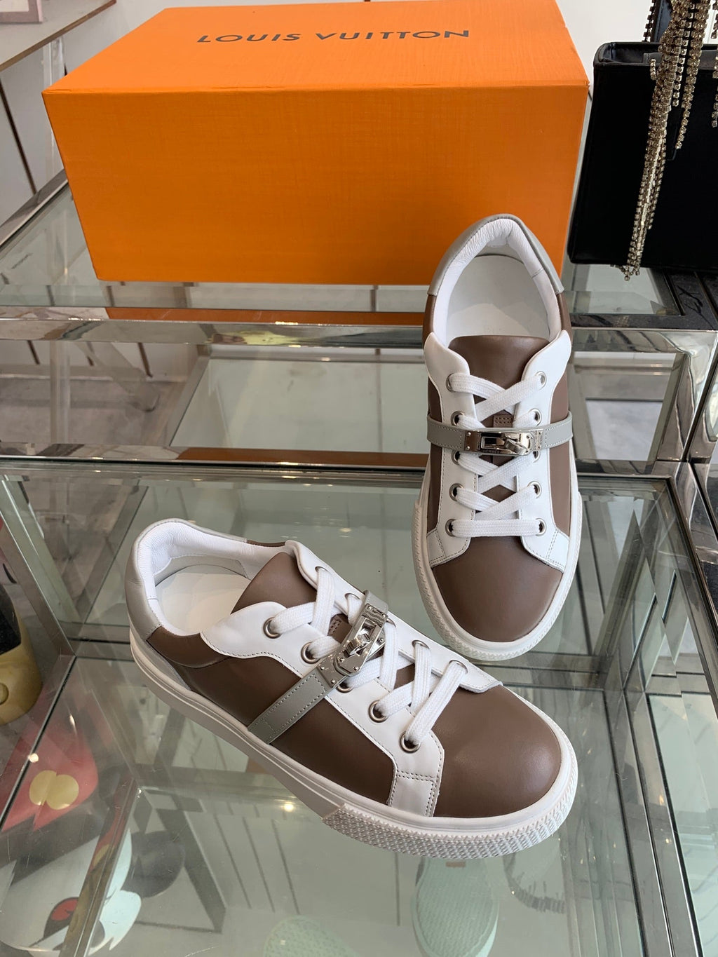 HM Day Sneaker Chocolate mix White Calfskin 291833