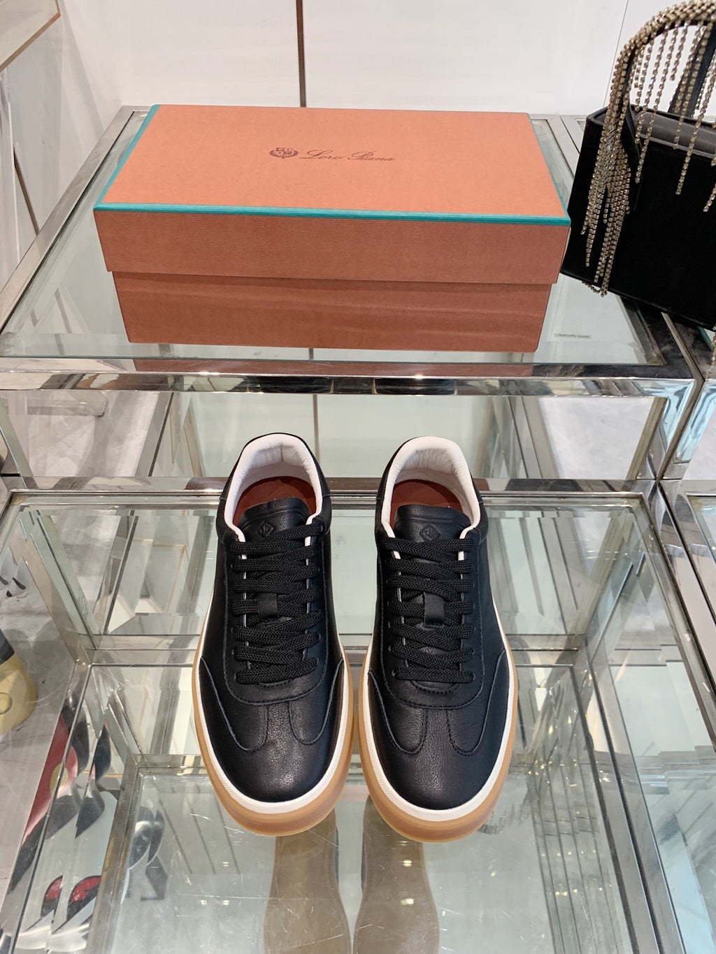 LP Tennis Walk Sneaker Black Suede 307247