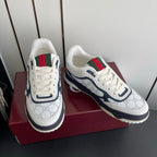 GG 26 Couple Sneakers White Navy  Blue Cowhide 631675