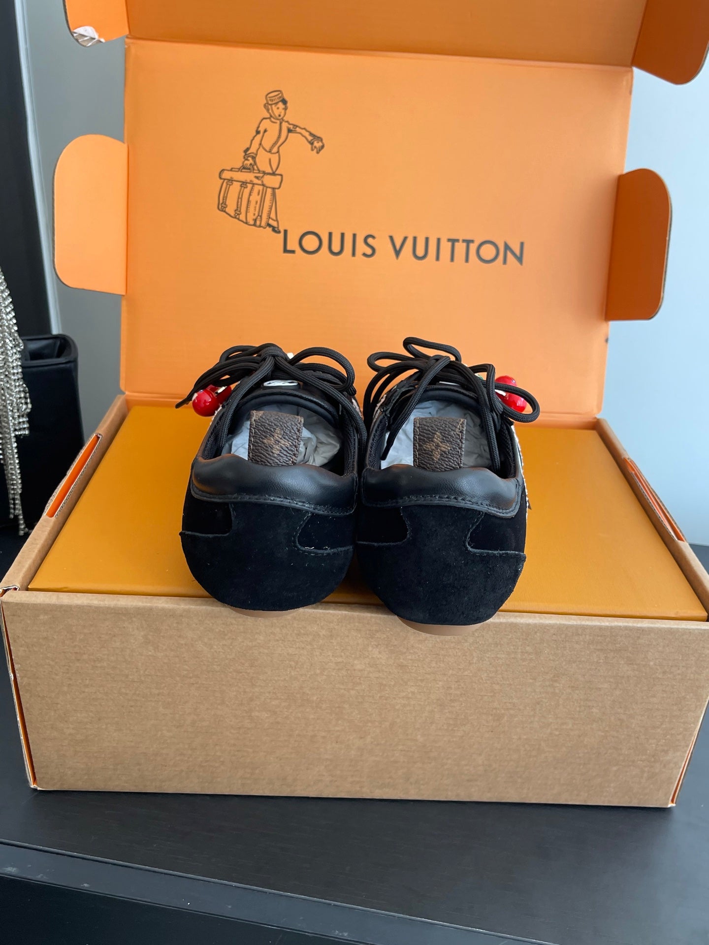 LV 26ss Ballet Sneakers Black Velvet 631493