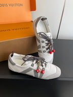 LV 26ss Ballet Sneakers White Gray Cowhide Suede 631495