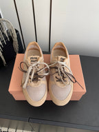 MIU 26 Casual Sneaker Beige Fabric Suede 631630