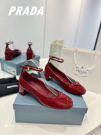 PRA NAPPA MARY JANE PUMPS JAM LAMBSKIN