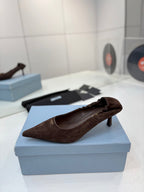 PRA 26S Pointed Toe High Heels 55 Dark Brown Suede 627129