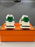 HM Men's Sneaker White Green Mesh Calfskin 541263