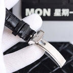 Rolex Cellini 39mm Silver Black Leather