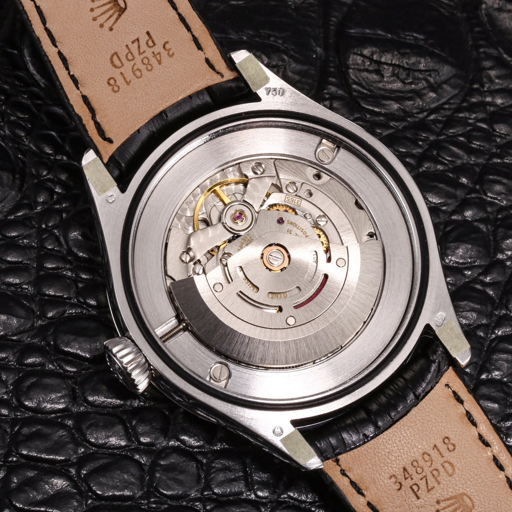 Rolex Cellini 39mm Silver Black Leather