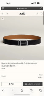 HM 38mm Royal Buckle Belt Black Brown Leather 188229