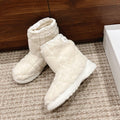 CD Ankle Boots White Fleece And Windbreaker Fabric