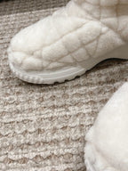 CD Ankle Boots White Fleece And Windbreaker Fabric