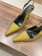 SL DUNE SLINGBACK PUMPS MUSTARD POLISHED CALFSKIN