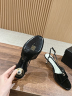high heel 70 sandals black white patent calfskin