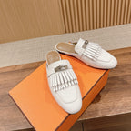 OZ Mule Fringed White