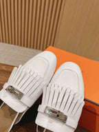 OZ Mule Fringed White