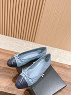 ballet flat baby blue quilted lambskin