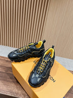 LV Rush Sneaker Black Mix Yellow Cowhide