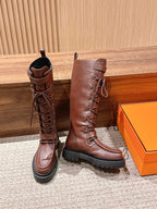HM 25 High Boots Chocolate Brown mix Black Calfskin 512529