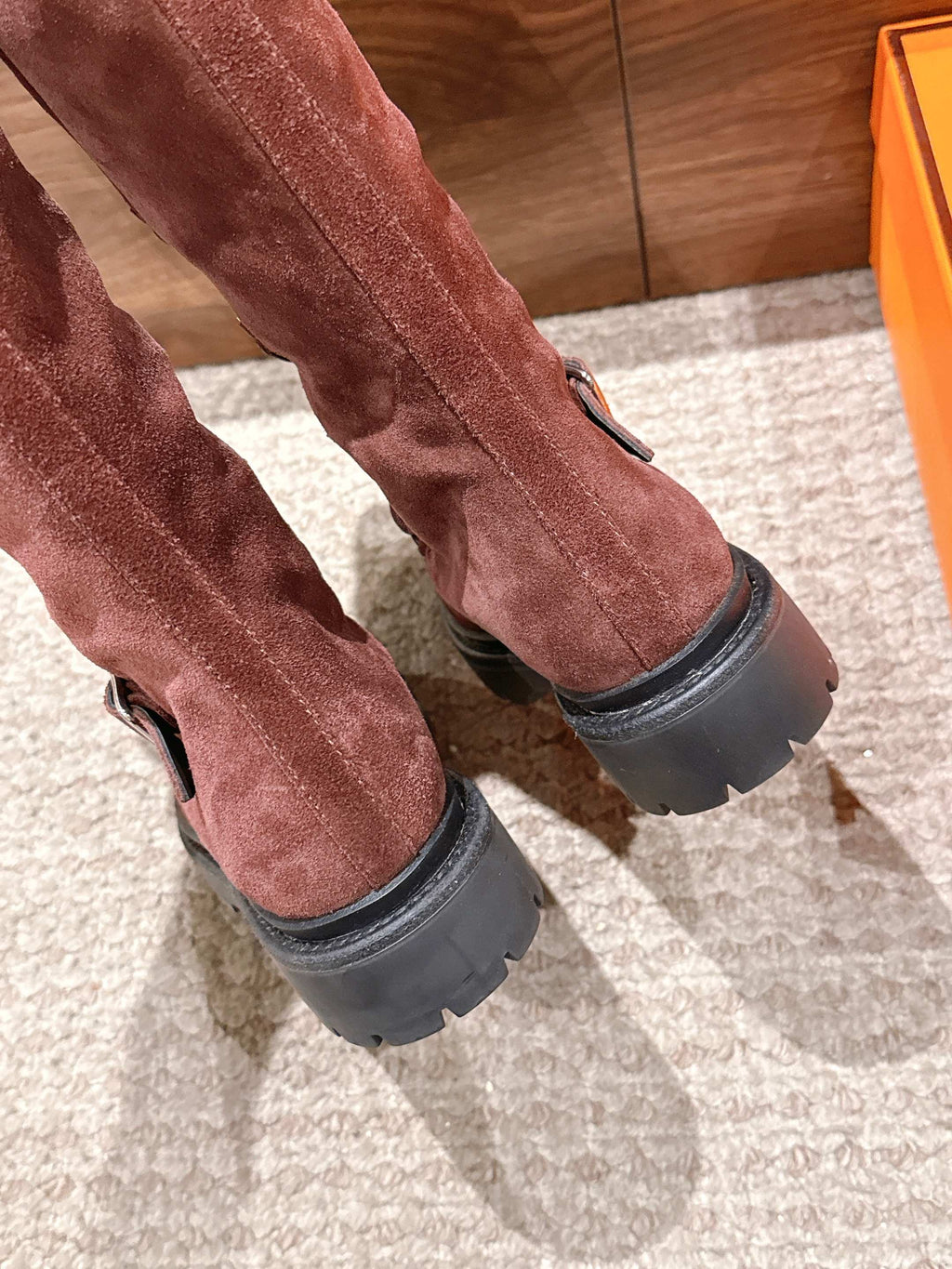 HM 25 High Boots Chocolate Brown Suede 512533