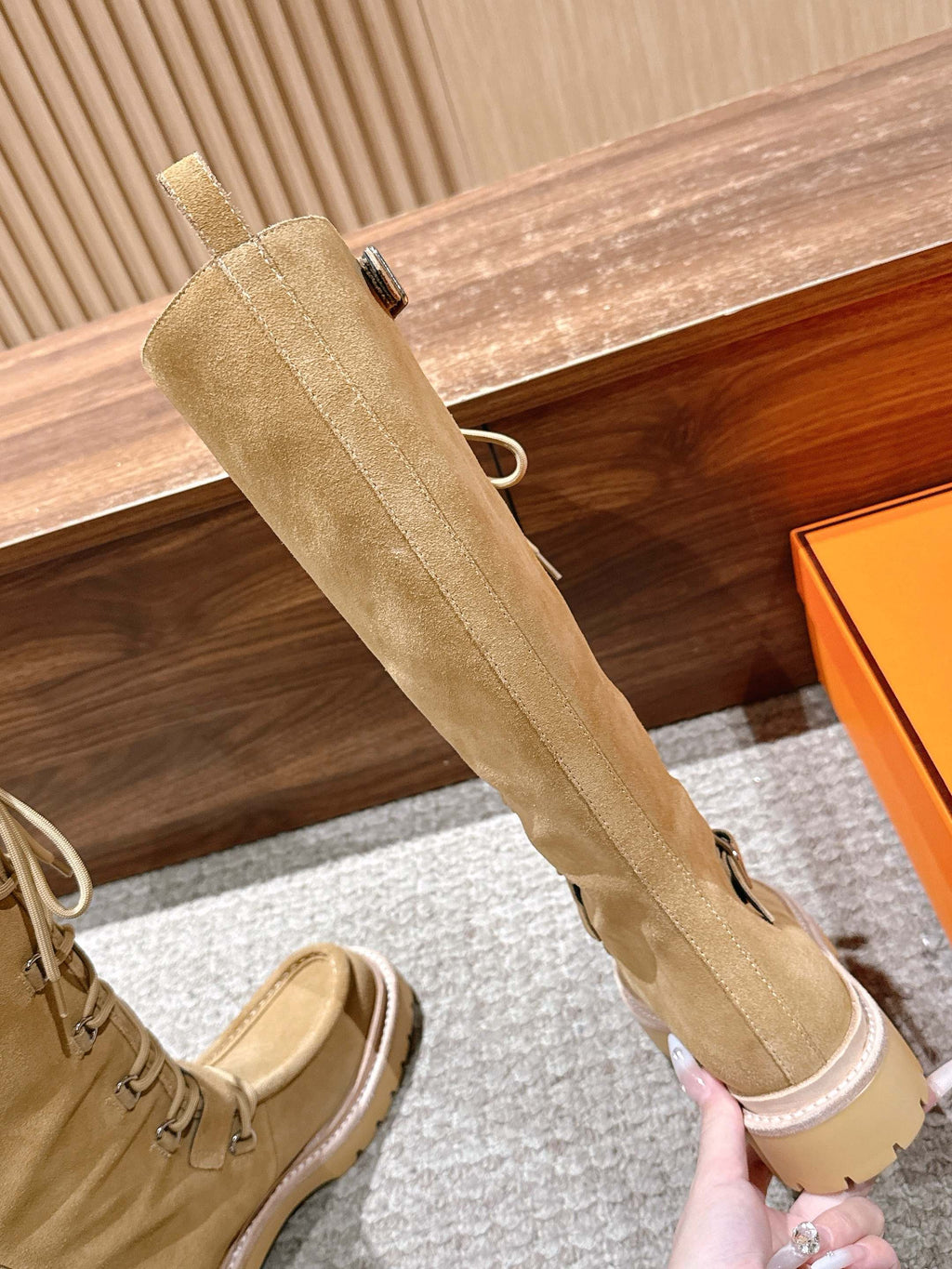 HM 25 High Boots Beige Suede 512534
