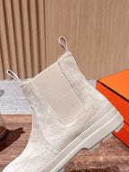 HM 25  Chelsea Ankle Boots Beige Suede 512547