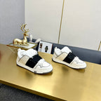 One Stud Sneaker Garavani Calfskin Fabric Black White