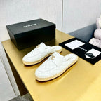 mule white quilted calfskin