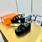 HM Platform Slingback Black Suede 370758