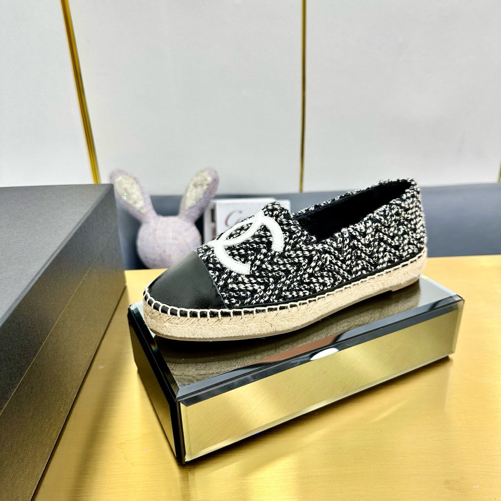 CC 25s Slipâ€“on Espadrilles Black/White Wool 297818
