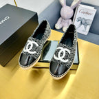 CC 25s Slipâ€“on Espadrilles Black/White Wool 297818