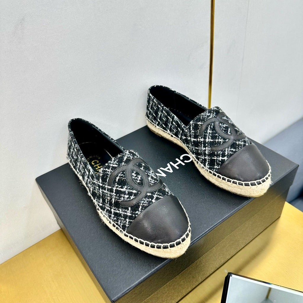 CC 25s Slipâ€“on Espadrilles Black/White Tweed 297824