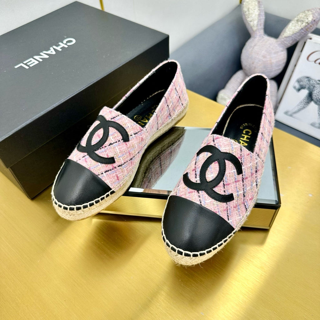 CC 25s Slipâ€“on Espadrilles Pink/Black Tweed 297826