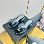 CC 25 Mid Heel Mules Gray Velvet 238474