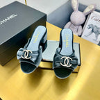 CC 25 Mid Heel Mules Gray Velvet 238474