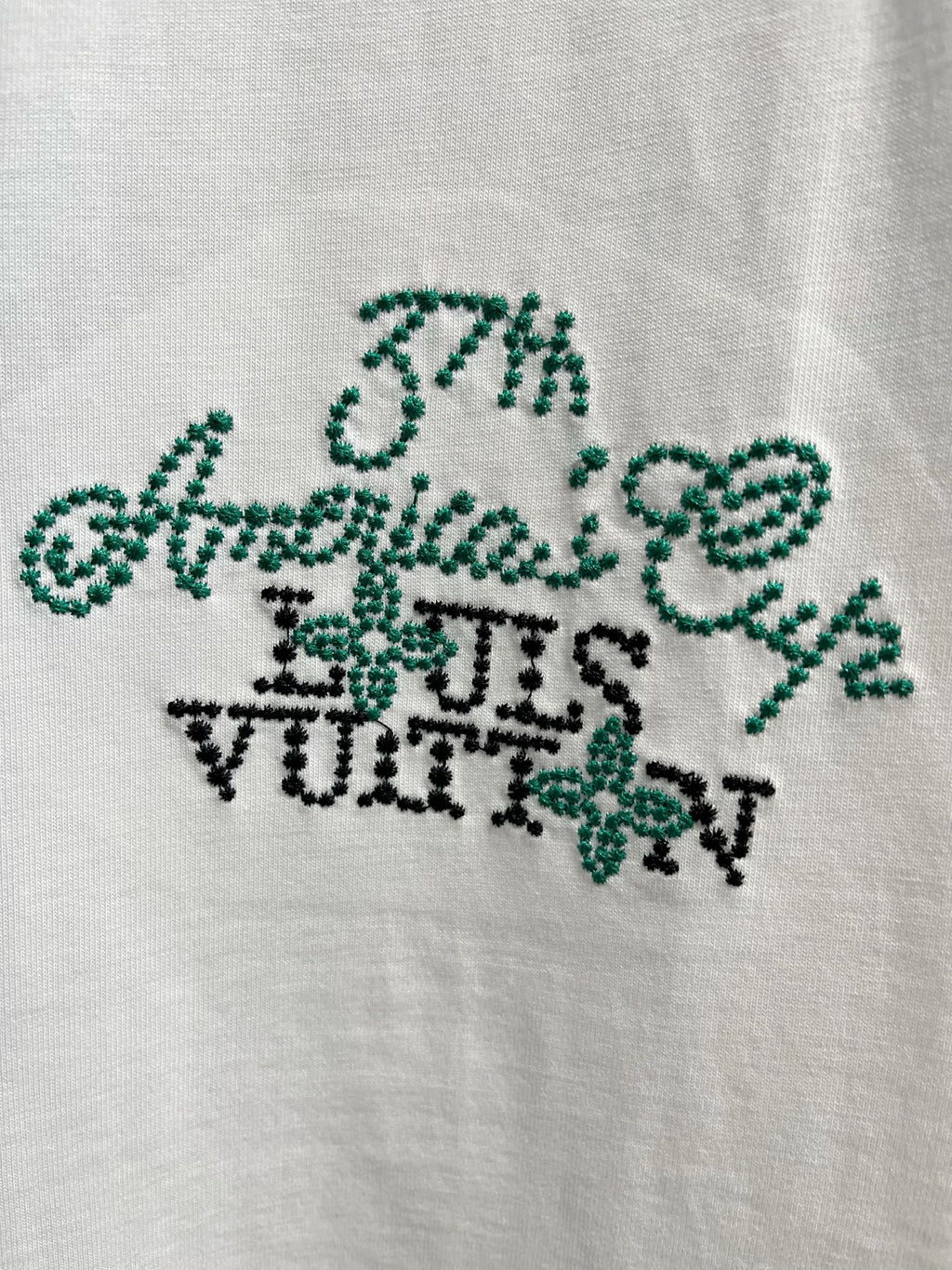 LV T-SHIRT IN WHITE EMBROIDERED LOGO PURE COTTON 238777