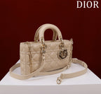 medium lady d-joy 26 light beige lambskin