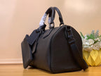 LV Speedy P9 Bandouliere 30 Black Calfskin 203342