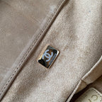 CC 25 Deauville Tote Bag 34cm Beige Crochet Suede