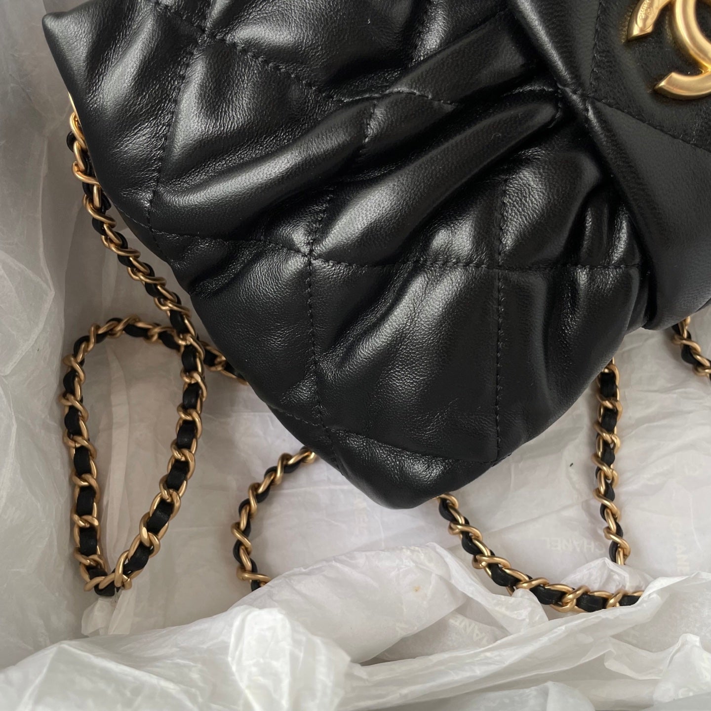CC 25K Mini Bow Bag 26cm Black Calfskin