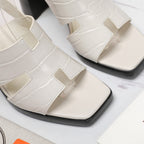 ERIS 95 SANDAL WHITE CALFSKIN PATTERNED
