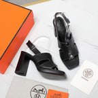 ERIS 95 SANDAL BLACK CALFSKIN