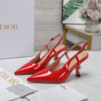 CD Tribales Slingback Pump Glossy Red Orange Cowhide
