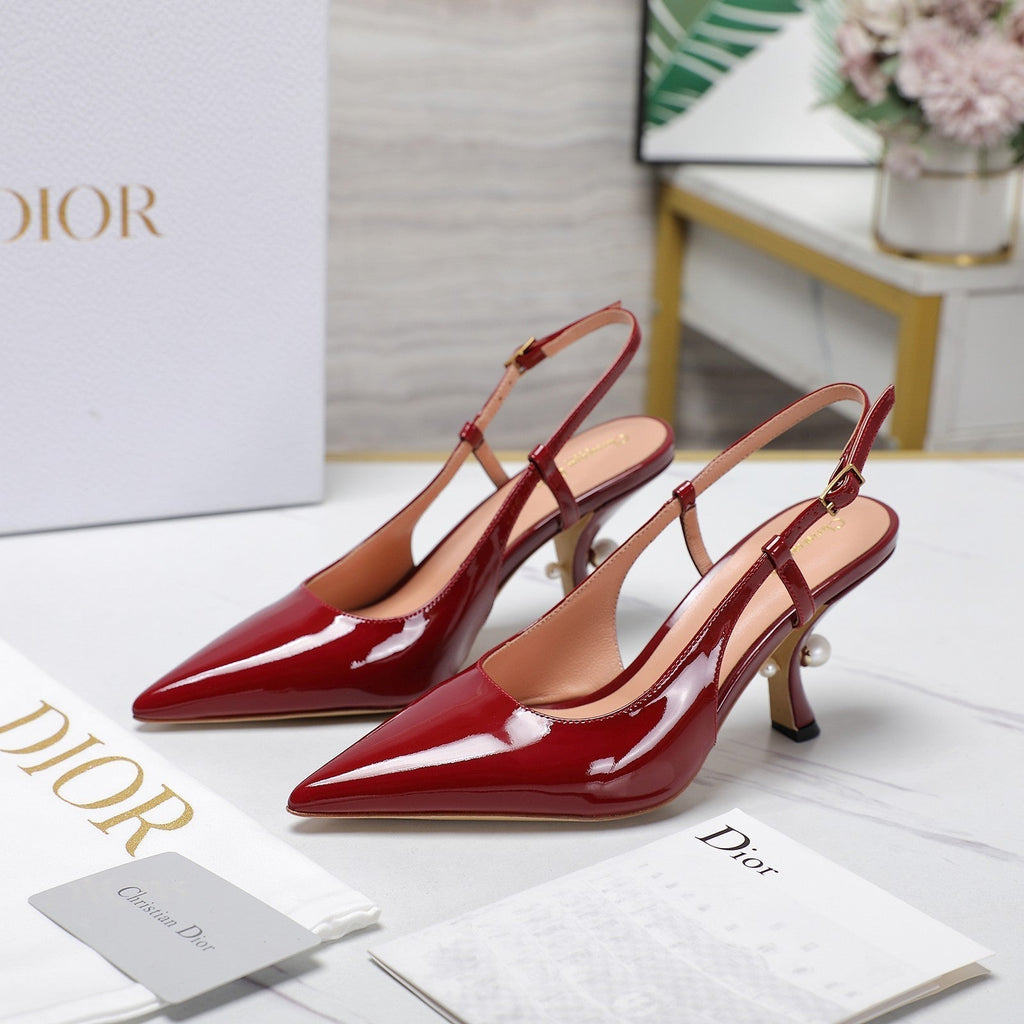 CD Tribales Slingback Pump Glossy Red Cowhide