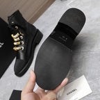CC Ankle Boots 30mm Black Plain Cowhide