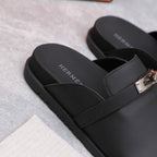 HM 25 Carlotta Mule Black Calfskin