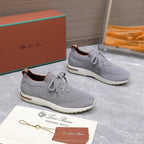 LP lady Flexy Walk  Sneaker Gray mix Orange Wool And Calfskin 310448