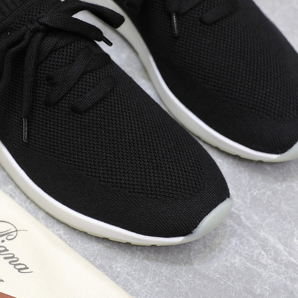LP lady Flexy Walk  Sneaker Black mix Orange Wool And Calfskin 310451